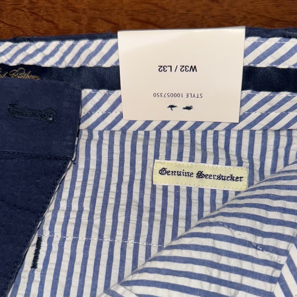 NWT Brooks Brothers Genuine Seersucker Navy Blue Men's Pants 32 x 32 - Picture 4 of 11